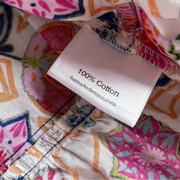 Hanna Andersson Retro Floral Tiered Long Sleeve Twirl Dress Velvet Ribbon Accent - Picture 11 of 12